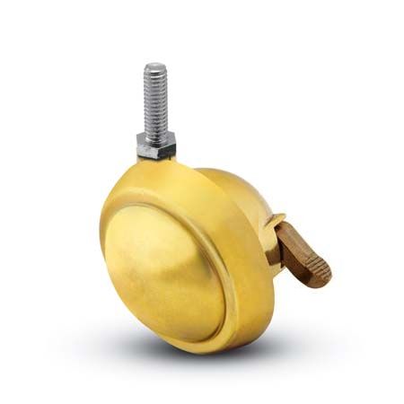 (image for) Caster; Ball; Swivel; 2-1/2\"; Metal/ Zinc; Threaded Stem; 5/16\"-18TPI x 1-1/4\"; Brass; Acetyl/ Resin Brng; 100#; Pedal Lock; Wheel (Item #68360)