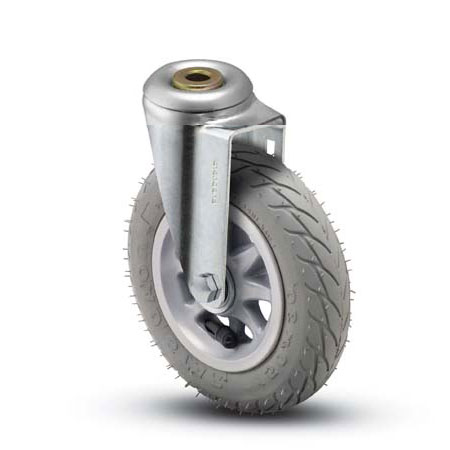 (image for) Caster; Swivel; 6\" x 1-1/4\"; Flat Free (Grey); Hollow Kingpin (1/2\" bolt hole); Zinc; Ball Brng; 150# (Item #66178)