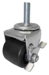 (image for) Caster; Swivel; 3" x 1-1/4"; Phenolic; Threaded Stem (1/2"-13TPI x 1-1/2"); Zinc; Steel Spanner; 350#; Tread Brake (Item #64175)