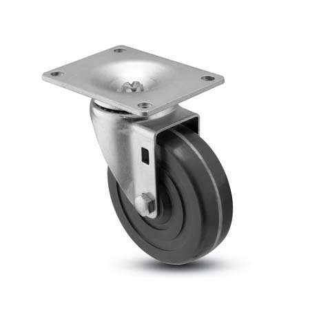 Caster; Swivel; 3-1/2\" x 1-1/4\"; Polyolefin; Top Plate (2-3/8\"x3-5/8\"; holes: 1-3/4\"x2-7/8\" slotted to 3\"; 5/16\" bolt); Zinc; Plain bore; 300# (Item #65832)