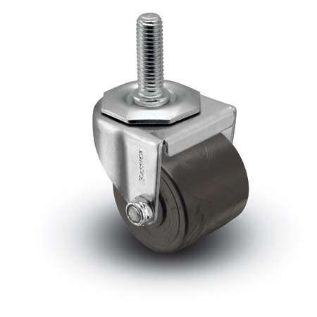 (image for) Caster; Swivel; 3\" x 1-13/16\"; Polyolefin; Threaded Stem (5/8\"-11TPI x 1-3/4\"); Zinc; Plain bore; 700# (Item #69259)