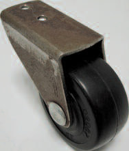 Side Mount Rigid Caster; 2\" x 7/8\"; Polyolefin; Offset Plate (1-1/4\"x2-1/8\": 2 holes: 5/8\" apart; 3/16\" bolt); 3-1/4\" Total Length; Zinc Finish; 100# (Item #64519)