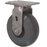 Caster; Rigid; 4" x 2"; Polyurethane; Plate (4"x4-1/2"; holes: 2-5/8"x3-5/8" slotted to 3"x3"; 3/8" bolt); Stainless; Stainless Roller Brng; 1000# (Item #66263)