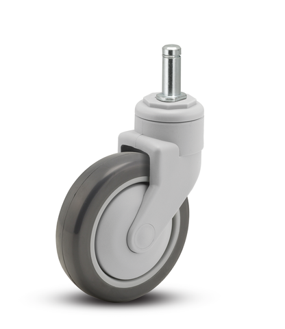 (image for) Caster; Swivel; 4\"x1-1/4\"; PolyU on PolyO; Grip Ring (7/16\"x1-7/16\"); Nylon; Precision Ball Brng; 220#; Thread guards (Item #66873)
