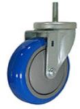 Caster; Swivel; 5" x 1-1/4"; PolyU on PolyO (Blue); Threaded Stem (3/4"-10TPI x 1-3/4"); Zinc; Ball Brng; 300#; Dust Cover (Mtl); Thread guards (Item #65899)