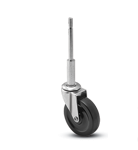 (image for) Ladder Caster; Swivel; 2" x 13/16"; Rubber (Soft; non-marking); Stem (5/16" x 4-13/16"; thread length 5/8"); Zinc; Plain bore; 80#. Spring not included. (Item #64719)