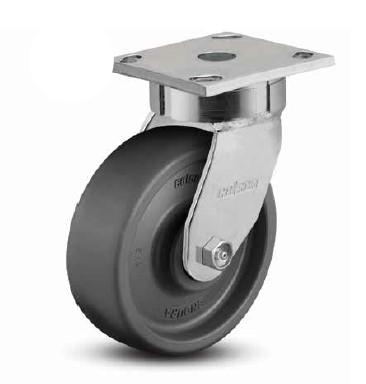 (image for) Caster; Swivel; 6\" x 2\"; HD Nylon/ Nylast; Plate (4\"x4-1/2\"; holes: 2-5/8\"x3-5/8\" slots to 3\"x3\"; 3/8\" bolt); Zinc; Prec Ball Brng; 2000#; Kingpinless (Item #63568)