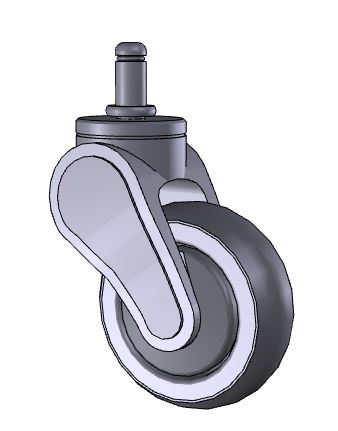 (image for) Caster; Swivel; 3\" x 1\"; Thermoplastized Rubber (Gray); Grip Ring (7/16\" x 7/8\"); Nylon (Gray); Prec Ball Brng; 140#; Thread guards (Item #64293)