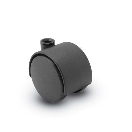 (image for) Caster; Twin; Swivel; 2\" (50mm); Nylon; Stemless; Black; Zinc Body; 75#; Hood (Receives Shepherd 5/16\" x 1-1/4\" stem) (Item #68635)