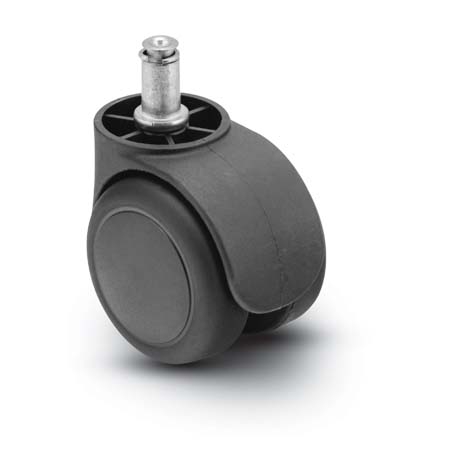 Caster; Twin; Swivel; 2-3/16\" (55mm); Polyurethane; Grip Ring; 7/16\"x7/8\"; Black; Wgt Cap: 75; Hood; Barile 1-1/2\" (Item #69778)