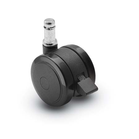 (image for) Caster; Twin; Swivel; 2\" (50mm); Thermoplastized Rubber (Black); Grip Ring; 7/16x7/8; Black; Rivet; 75#; Pedal Lock; Wheel (Item #68055)