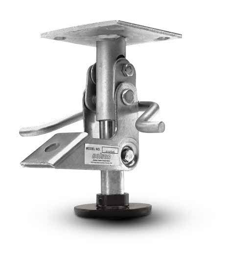 (image for) Floor Lock; For 3\" Casters; Extended: 4-15/16\"; Retracted 3-7/8\"; Plate (2-1/2\"x3-5/8\"; holes: 1-3/4\"x2-7/8\" slots to 3\"; 5/16\" bolt) (Replacement pad 87791) (Item #87850)