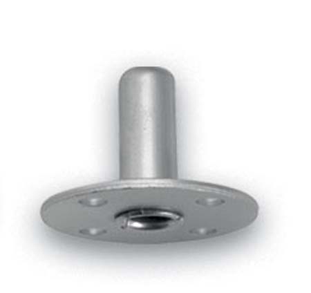 Socket; Grip Ring; for wood: 9/16\" OD x 1-1/2\" long; Metal; 2-1/8\" tack plate; 1/4\" screws; fits 7/16\" grip ring connectors. (Item #89893)