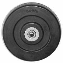 (image for) Caster; Swivel; 3" x 1-1/4"; Conductive Rubber; Plate (2-1/2"x3-5/8"; holes: 1-3/4"x2-7/8" slots to 3"; 5/16" bolt); Zinc; Ball Brng; 250#; Total Lock (Item #64270)