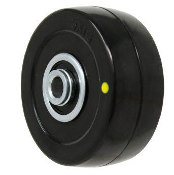 Wheel; 3\" x 1-1/4\"; Conductive Rubber; Precision Ball Brng; 3/8\" Bore; 1-1/4\" Hub Length; 190#; Thread guards (Item #88164)