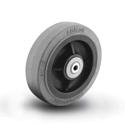 (image for) Wheel; 6\" x 2\"; Conductive ESD TPR Rubber (Gray); Roller Brng; 3/4\" Bore; 2-7/16\" Hub Length; 450# (Item #87141)