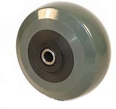 (image for) Caster; Swivel; 4" x 2"; Polyurethane (One Piece Solid); Plate (4"x4-1/2"; holes: 2-5/8"x3-5/8" slots to 3"x3"; 3/8" bolt); Zinc; Roller Brng; 1000#; Kingpinles (Item #64181)
