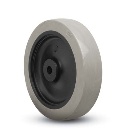 (image for) Caster; Swivel; 3" x 13/16"; PolyU on PolyO (Gray); Plate (2-5/8"x3-3/4"; holes: 1-3/4"x2-3/4" slotted to 3"; 5/16" bolt); Zinc; Plain bore; 120# (Item #64193)