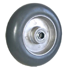(image for) Wheel; 6" x 2"; Balloon Rubber (60) on Alum; 6305 Prec Ball Brng; 1/2" Bore; 2-3/16" Hub Length; 650# (Item #87903)
