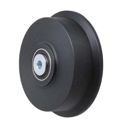 (image for) Caster; Rigid; 5" x 1-7/16" (6"x1-13/16"); Single Flange Compressed Nylon;Plate (4"x4-1/2"); Zinc; Twin 6205 Bearings; 1200# (Item #63155)