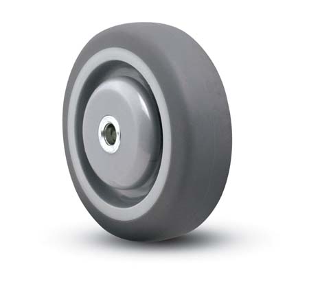 (image for) Caster; Swivel; 4" x 1-1/4"; Thermoplastized Rubber (Gray); Stem (1/2"-13TPI x 1-1/2"); Zinc; Precision Ball Brng; 260#; Dustcover; Thread guards; Pedal Brake (Item #63574)