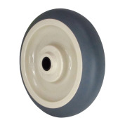 (image for) Caster; Swivel; 4" x 1-1/4"; Thermoplastized Rubber (Gray); Threaded Stem (1/2"-13TPI x 1-1/2"); Stainless; Delrin Spanner; 250#; Wheel Brake (Item #63949)
