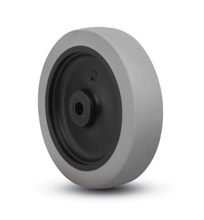 (image for) Caster; Swivel; 3" x 13/16"; Thermoplastized Rubber (Gray); Grip Ring (7/16" x 1-3/8" w/ brass band); Zinc; Plain bore; 110#; Friction brake (Item #63130)