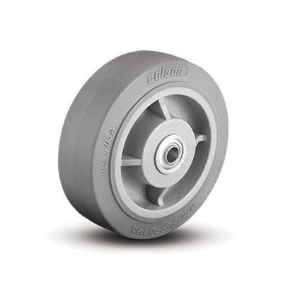 (image for) Wheel; 6\" x 2\"; Thermoplastized Rubber (Gray); Precision Ball Brng; 1/2\" Bore; 2-7/16\" Hub Length; 500# (Item #87813)