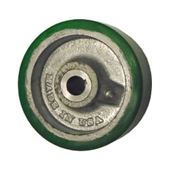 (image for) Wheel; 6" x 2"; PolyU on Alum; Plain bore; 1" Bore; 2-3/16" Hub Length; 1250#; 1/4" x 1/8" Keyway; 2 set screws. (Item #87810)