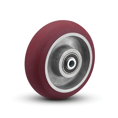 (image for) Wheel; 6" x 2"; Donut A95 PolyU on Alum; Precision Ball Brng; 1/2" Bore; 2-7/16" Hub Length; 1000#. (Usu Orange or Maroon). (Item #87752)