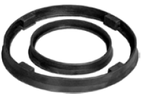(image for) Caster; Swivel; 6" x 2"; PolyU (Solid); Plate (4"x4-1/2"; holes: 2-5/8"x3-5/8" slots 3"x3"; 3/8" blt.); Stainless; Stnls Prec BB; 1250#; Raceway Seal; Warranty (Item #63321)