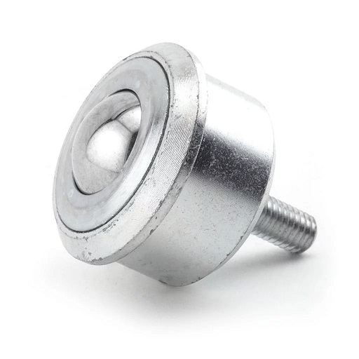 (image for) Ball Transfer; 1-3/16\"; Stainless Steel ball matl; Threaded Stem (3/8\"-16TPI x 1\"); Stainless Steel housing; 750#; 17/32\" load height; Hi temp (400 deg) (Item #87652)