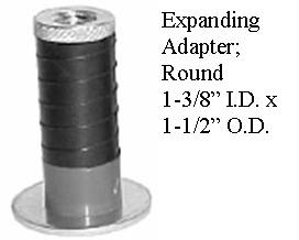 (image for) Caster; Swivel; 5x1-1/4; ThermoPlstc Rbr Round (Gray); Expandable Adapter (1-3/8" - 1-7/16" ID tubing); Zinc; Delrin Spanner; 300# (Item #66901)