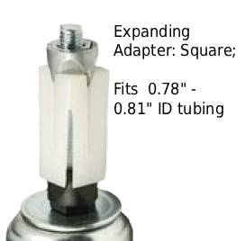 (image for) Expandable Adapter Kit; Square; For 0.78"-.81" ID tubing; Use with Medcaster NG Series Hollow Kingpin. Comes w/ Zinc Bolt (Item #87069)