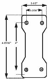 (image for) Caster; Rigid; 3" x 1-1/4"; PolyU on Alum (Color May Vary); Plate (2-1/2"x4-15/16"; holes: 1-3/16"x4"; 5/16" bolt); Zinc; Prec Brng; 250# (Item #64288)