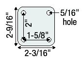 (image for) Caster; Twin; Swivel; 5" (125mm); Polyurethane; Top Plate; 2-3/16"x2-9/16"; hole spacing: 1-5/8"x2"; 5/16" bolt; Black; Rivet; 180# (Item #68664)