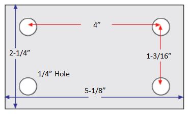 (image for) Caster; Rigid; 3" x 1-1/4"; PolyU on PolyO (Blue); Top Plate (2-1/4" x 5-1/8": holes: 1-3/16" x 4"; 1/4" bolt); Zinc; Ball Brng; 210# (Item #64629)