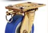 (image for) Caster; Swivel; 8" x 2"; Foam-Fill Flat Free; Plate (4"x4-1/2"; holes: 2-5/8"x3-5/8" slots to 3"x3"; 3/8" bolt); Prec Ball Brng; 150#;Pos.Lock 4 Way; Wheel Brk (Item #63335)
