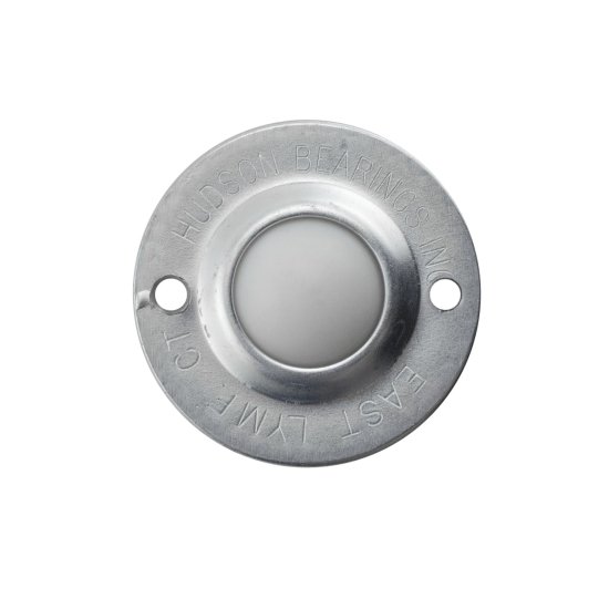 (image for) Ball Transfer; 1"; Nylon Ball; Flange; Round (2-1/4" diameter: two holes: 1-3/4" apart); Carbon Steel housing; 75#; Load height: 5/8"; Recessed depth 5/8" (Item #88854)