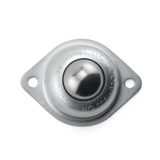 (image for) Ball Transfer; 1"; Stainless Steel Ball and Housing; Flange (2"x2-3/4"; 2-hole spacing: 2-3/16"; 3/16" bolt); 75#; 1-3/16" load height (Item #89352)