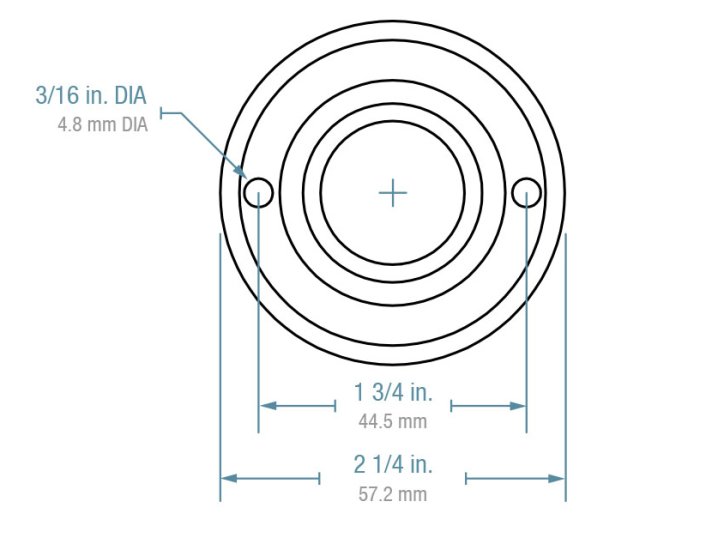 (image for) Ball Transfer; Low Profile; 1" Stainless Steel ball; Round Flange (2-1/4" diameter: two holes: 1-3/4" inch apart); Carbon Steel housing; 75#; 5/8" inch profile (Item #89099)