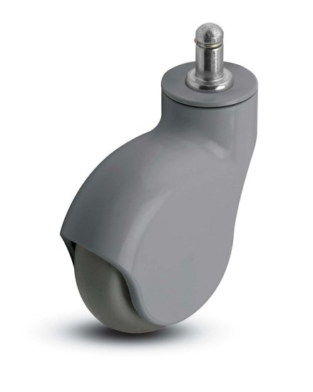 (image for) Caster; Swivel; 3" x 1"; TPR Gray; Grip Ring; 7/16"x7/8"; Gray Nylon; Concealed Axle; Precision Ball Brng; 110#; Raceway Seal; Thread guards; Pedal Brake (Item #63302)