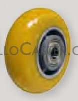 (image for) Caster; Rigid; 4" x 2"; PolyU (Donut) on Cast (Yellow); Plate (4"x4-1/2"; holes: 2-5/8"x3-5/8" slots to 3"x3"; 3/8" bolt); Zinc; Precision Ball Brng; 900# (Item #64349)