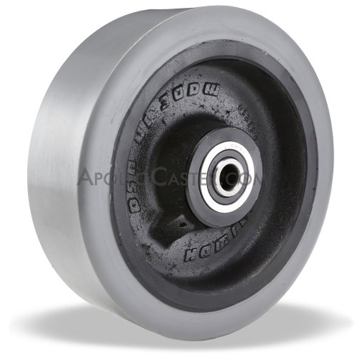(image for) Wheel; 10" x 3"; 1" Thick 95A Gray PolyU on CastWheel; 10" x 3"; 1" Thick 95A Gray PolyU on Cast Iron; Sealed Prec Ball Brngs; 1" Bore; 3-1/2" Hub Length; 4000# (Item #87278)