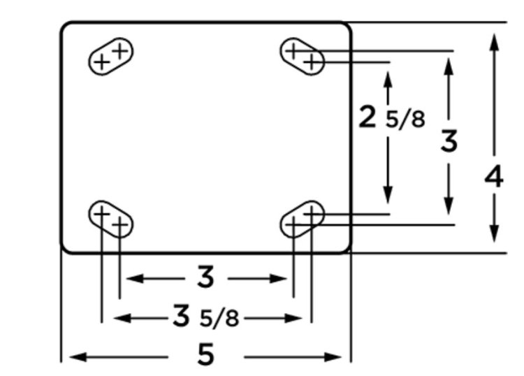 (image for) Caster; Swivel; 10" x 3-1/2"; Pneumatic; Plate; (4"x4-1/2": holes: 2-5/8"x3-5/8" slots to 3"x3"; 1/2" bolt): Ball Brng; 450#; Position Lock; Face Cont Brake (Item #63952)