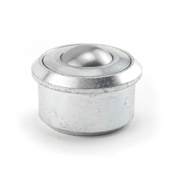 (image for) Ball Transfer; 1-3/16" Stainless Steel ball; Round Drop-in Base (1-3/4" x15/16"); Stainless Steel housing; 750#; 17/32" load height (Item #88835)