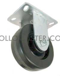 (image for) Caster; Rigid; 3 x 1-1/4; Rubber; Hard; Top Plate; 2-1/2x3-5/8; holes: 1-3/4x2-7/8 (slotted to 3); 5/16 bolt; Zinc; Ball Brng; Wgt Cap: 250#; TG (Item #69955)