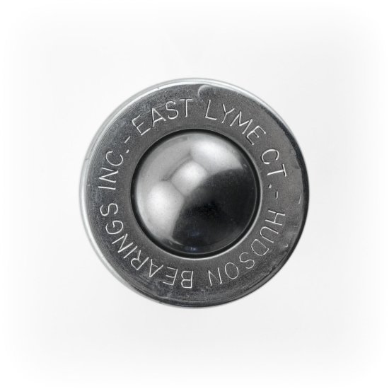 (image for) Ball Transfer; 1"; Carbon Steel ball; Threaded Stud; 5/16"-18TPI x 3/4"; Machined steel housing and stud; 200#; 5/8" load height (Item #88652)