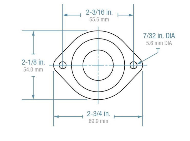 (image for) Ball Transfer; Low Profile; 1" Steel ball; Flange (2-1/8"x2-3/4": two holes: 2-3/16" apart); Steel housing; 75#; Low 3/4" inch profile (Item #88807)