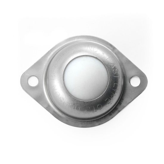 (image for) Ball Transfer; 1" Nylon Ball; Steel housing; flange: 2-3/4"x2"; holes 2-3/16" apart; 3/16" holes; 75# weight cap. 1-3/16" load height (Item #89677)